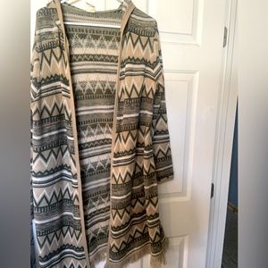 XL White Stag Aztec Hooded Sweater